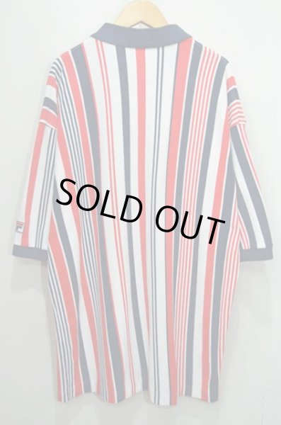 画像2: 90's FILA マルチストライプ柄 S/S ポロシャツ (2)