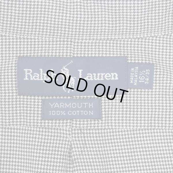 画像2: 90's Polo Ralph Lauren ハウンズトゥース柄 ボタンダウンシャツ "YARMOUTH" (2)