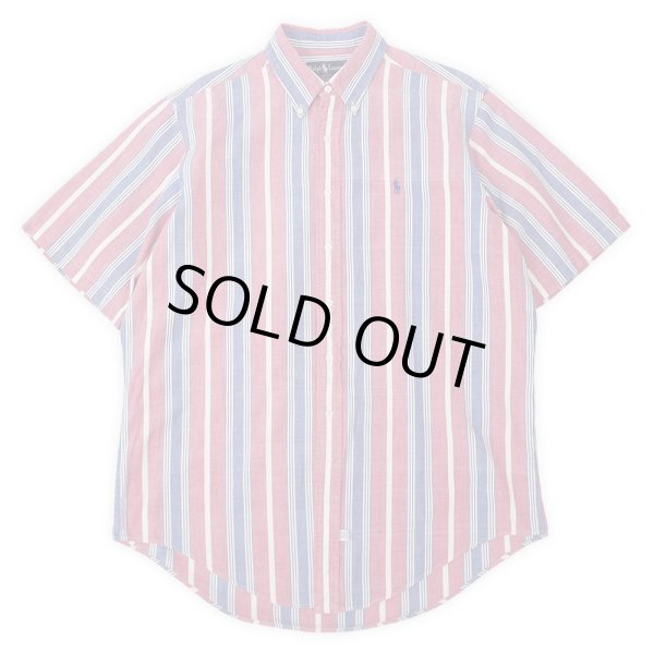 画像1: Early 90's Polo Ralph Lauren S/S ボタンダウンシャツ “HAND WOVEN FABRIC” (1)