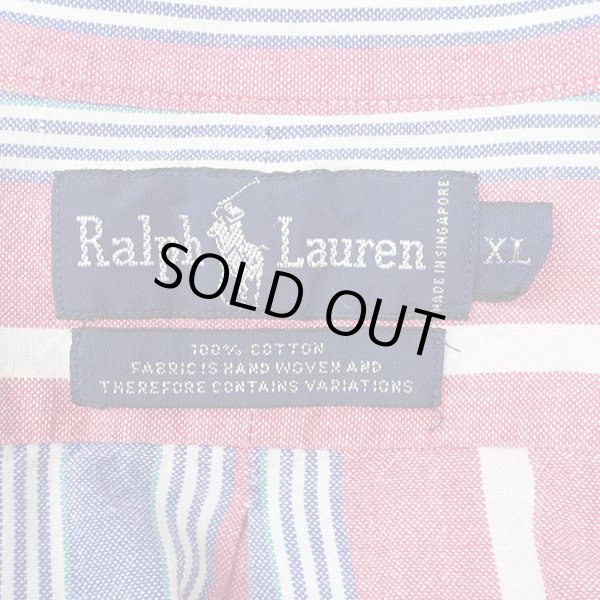画像2: Early 90's Polo Ralph Lauren S/S ボタンダウンシャツ “HAND WOVEN FABRIC” (2)