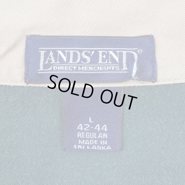 新品Lands'End ラガーシャツ M米国製レッド/ホワイト/ネイビー 新品 80年代製 ランズエンド ラガーシャツ