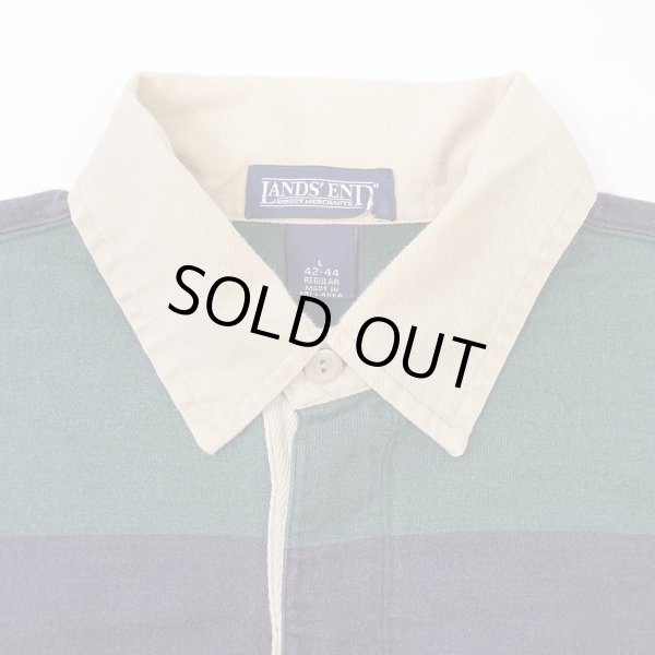 画像3: 90's LANDS' END ボーダー柄 ラガーシャツ (3)