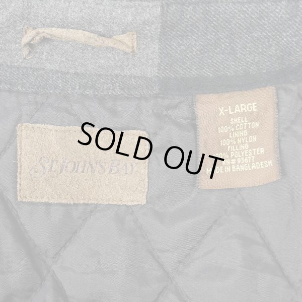 画像2: 90's ST.JOHN’S BAY キルティングライナー ネルシャツ “BLACK × GRAY” (2)