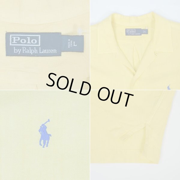 画像2: 00's Polo Ralph Lauren S/S オープンカラーシャツ "HBT織り" (2)
