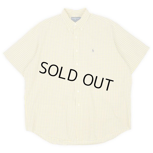 画像1: 90's Polo Ralph Lauren S/S ボタンダウンシャツ "BLAKE / YELLOW Plaid" (1)