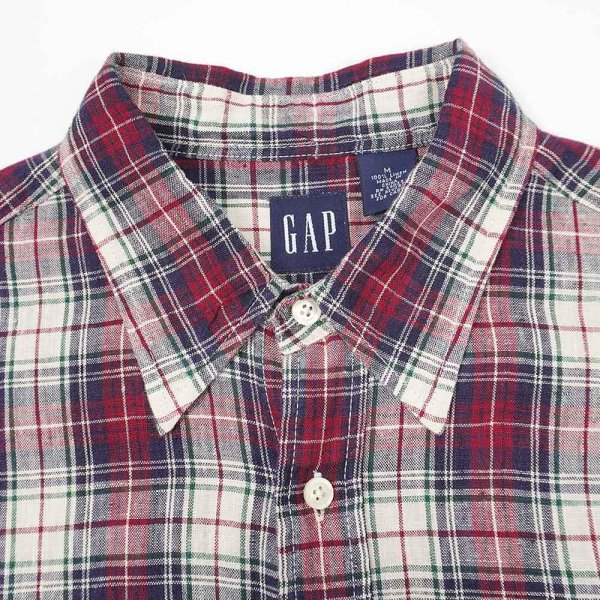 画像3: Early 00's OLD GAP レギュラーカラー リネンシャツ (3)