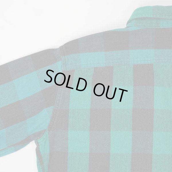 画像3: 90's ST JOHN’S BAY ブロックチェック柄 ヘビーネルシャツ “BLACK × GREEN / 2TONE” (3)