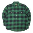 画像1: 00's Field & Stream ブロックチェック柄 ヘビーネルシャツ "Green × Black" (1)