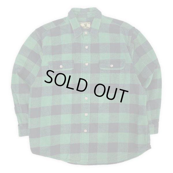 画像1: 00's Field & Stream ブロックチェック柄 ヘビーネルシャツ "Green × Black" (1)