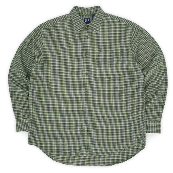 画像1: Early 00's OLD GAP レギュラーカラー フランネルシャツ (1)