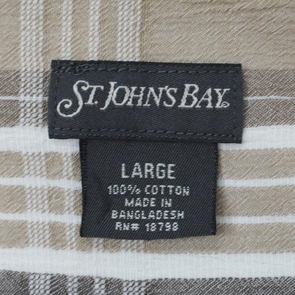 画像2: 00's ST JOHN'S BAY S/S レギュラーカラー ボックスシャツ (2)