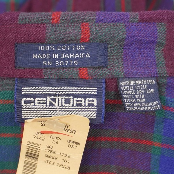 画像2: 90's CENTURA フランネル ボタンダウンシャツ "DEADSTOCK" (2)