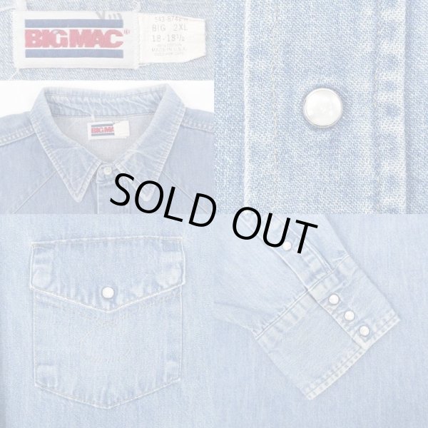 画像3: 80's BIG MAC デニムウエスタンシャツ "18-181/2 2XL / MADE IN USA" (3)