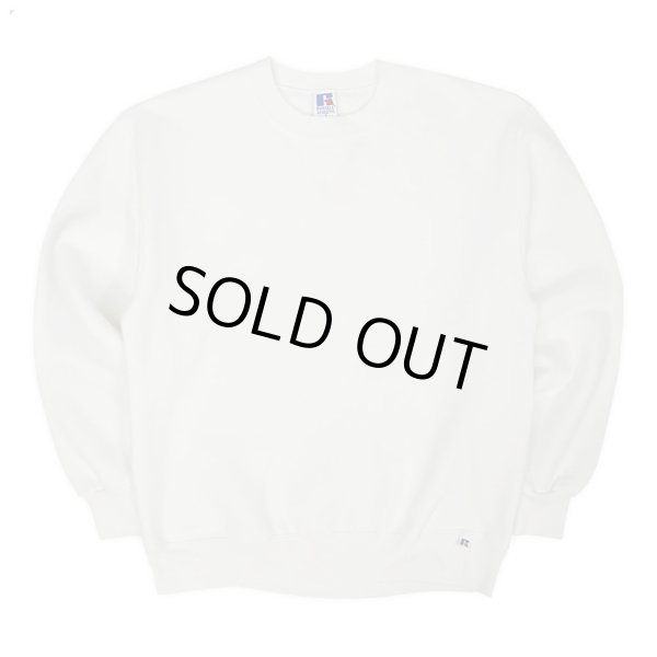 画像1: 90's RUSSELL 前V ブランクスウェット "MADE IN USA / WHITE" (1)