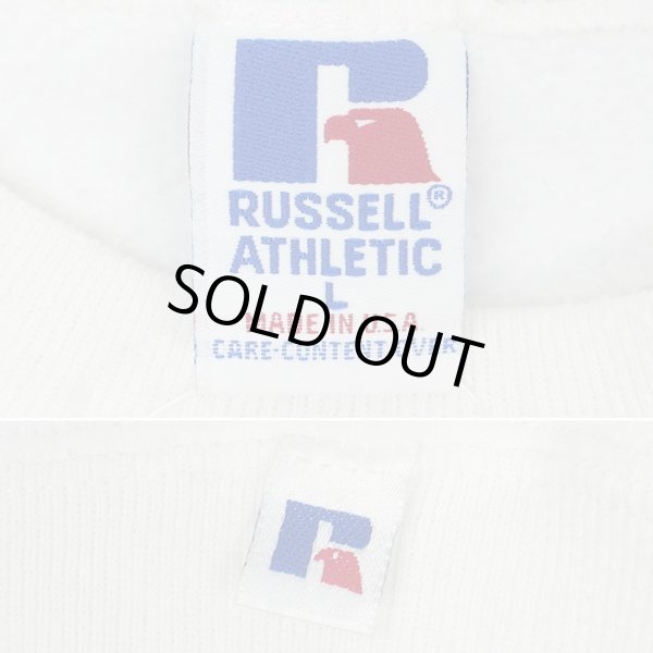 画像2: 90's RUSSELL 前V ブランクスウェット "MADE IN USA / WHITE" (2)