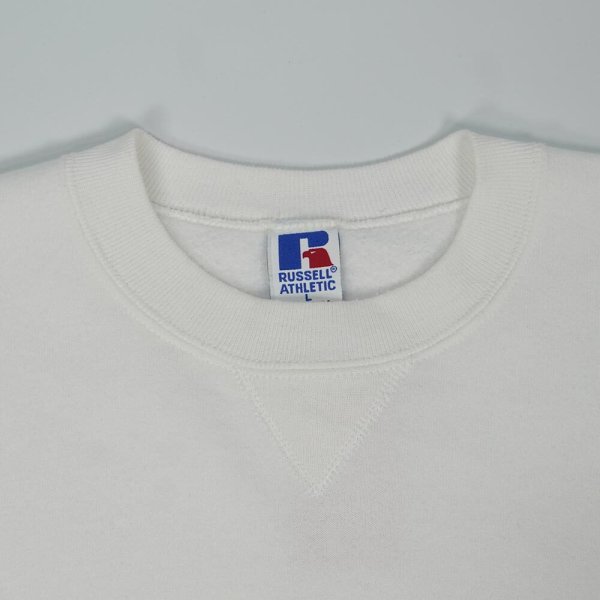 画像3: 90's RUSSELL 前V ブランクスウェット "MADE IN USA / WHITE" (3)