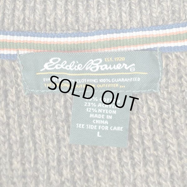 画像2: 00's Eddie Bauer コットン ジープニット "Brown" (2)