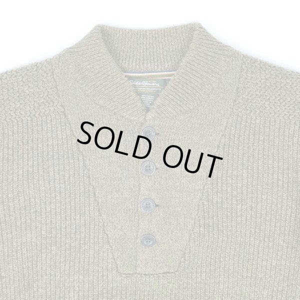 画像3: 00's Eddie Bauer コットン ジープニット "Brown" (3)