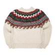 画像1: 90's REY WEAR ノルディック柄 コットンニット "HAND KNIT" (1)