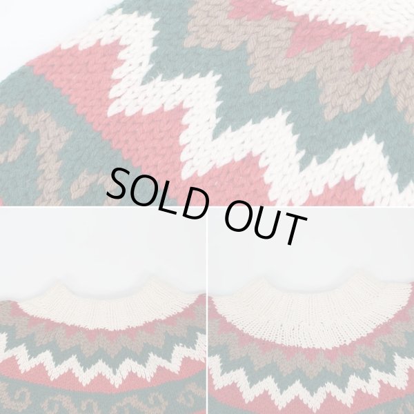 画像3: 90's REY WEAR ノルディック柄 コットンニット "HAND KNIT" (3)