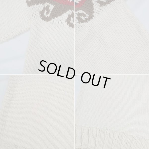 画像4: 90's REY WEAR ノルディック柄 コットンニット "HAND KNIT" (4)