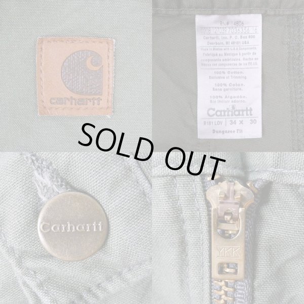画像3: 00's Carhartt ライトダック ペインターパンツ "W34 L30 / OLIVE" (3)