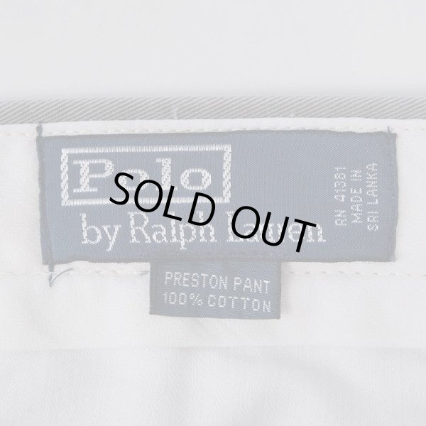 画像3: 90's Polo Ralph Lauren ノータック チノトラウザー "PRESTON PANT / W32 L30 / GRAY" (3)