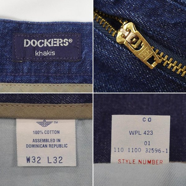 画像4: Early 00's DOCKERS 2タック デニムトラウザー "DARK INDIGO / W32 L32" (4)