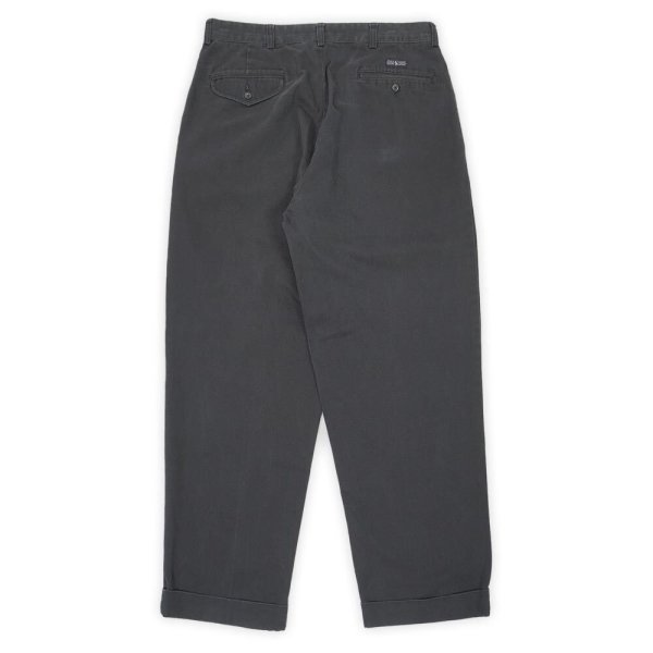 画像2: 90's Polo Ralph Lauren 2タック チノトラウザー “FADE BLACK / HAMMOND PANT / W34 L30” (2)