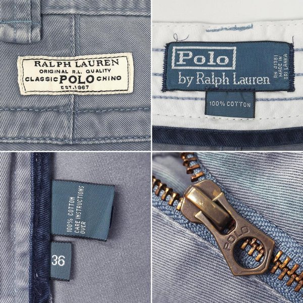 画像3: 00's Polo Ralph Lauren 6ポケット チノカーゴショーツ "BLUE GRAY" (3)