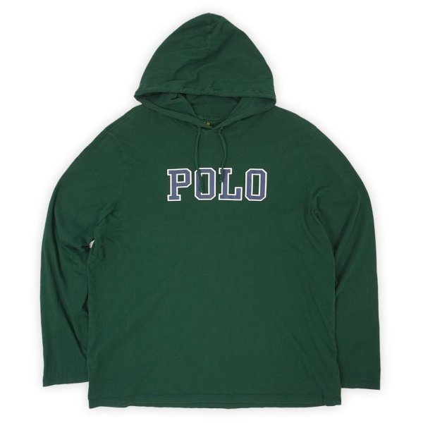 画像1: 00's Polo Ralph Lauren ロゴプリント フーディーカットソー (1)