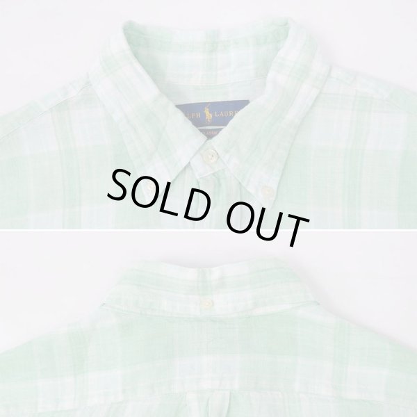 画像4: 00's Polo Ralph Lauren リネンボタンダウンシャツ "CLASSIC FIT / 3点留め" (4)