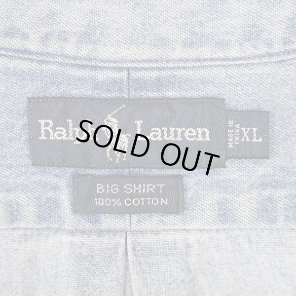 画像2: 90's Polo Ralph Lauren デニムボタンダウンシャツ "BIG SHIRT" (2)