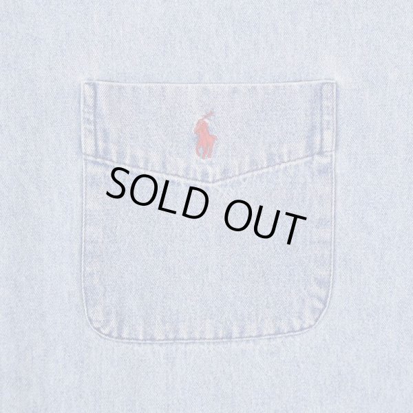 画像3: 90's Polo Ralph Lauren デニムボタンダウンシャツ "BIG SHIRT" (3)