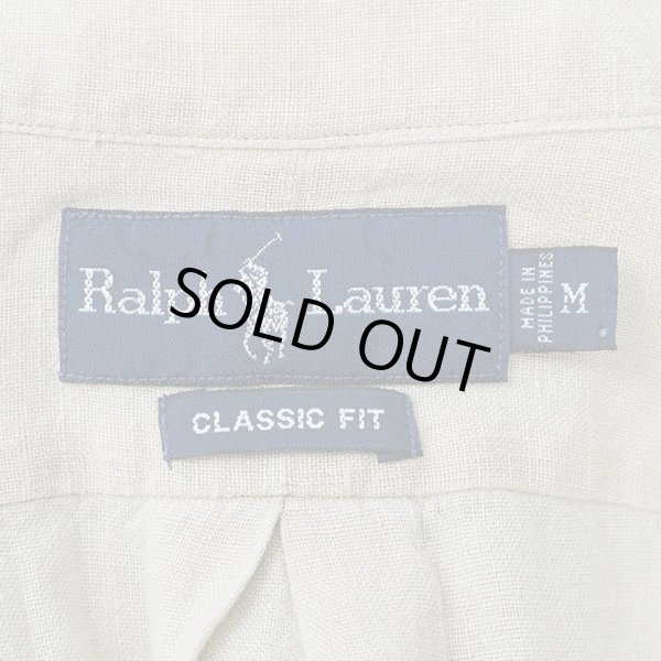画像2: 90's Polo Ralph Lauren S/S ボタンダウンシャツ “LINEN / CLASSIC FIT” (2)