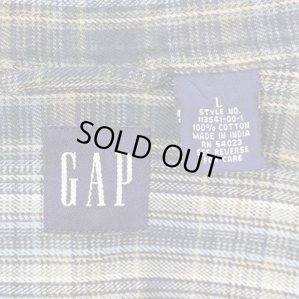 画像2: Late 90's OLD GAP ヘビーネル ボックスシャツ (2)