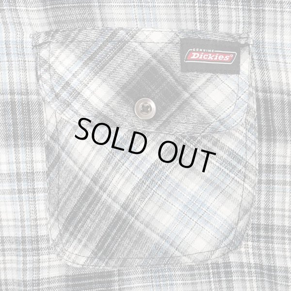 画像3: 00's Dickies キルティングライナー フーディーネルシャツ "Black Omble Plaid" (3)