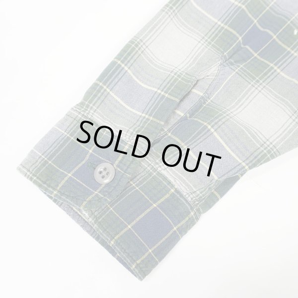 画像4: 90's POLO JEANS オンブレチェック柄 オープンカラーシャツ (4)