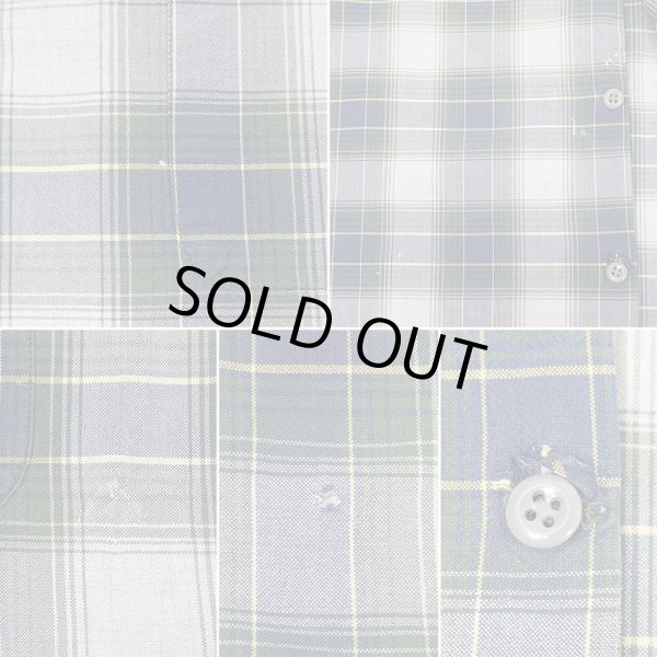 画像5: 90's POLO JEANS オンブレチェック柄 オープンカラーシャツ (5)