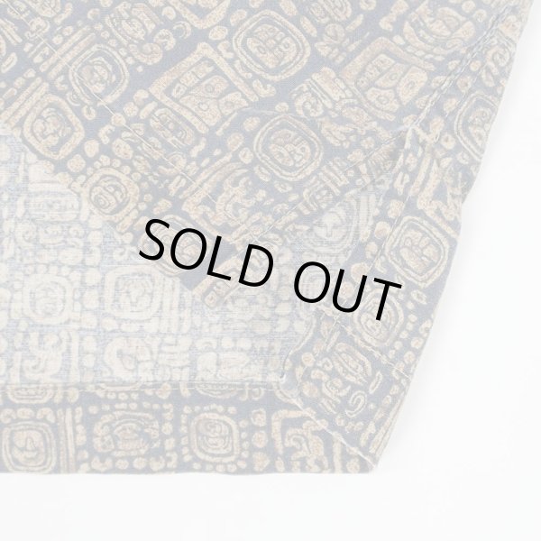 画像4: 00's L.L.Bean S/S 総柄 オープンカラーシャツ "BEIGE×NAVY" (4)