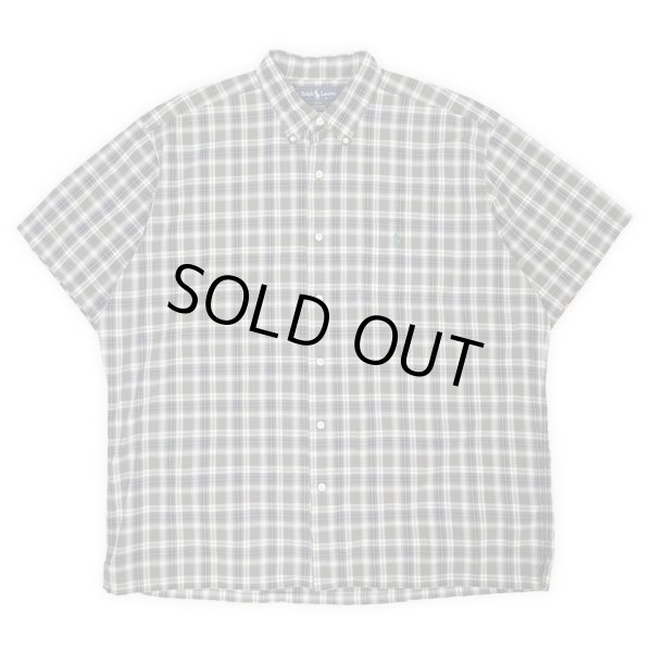 画像1: 90's Polo Ralph Lauren S/S ボタンダウンシャツ "GREGGOR / Olive × Navy Plaid" (1)