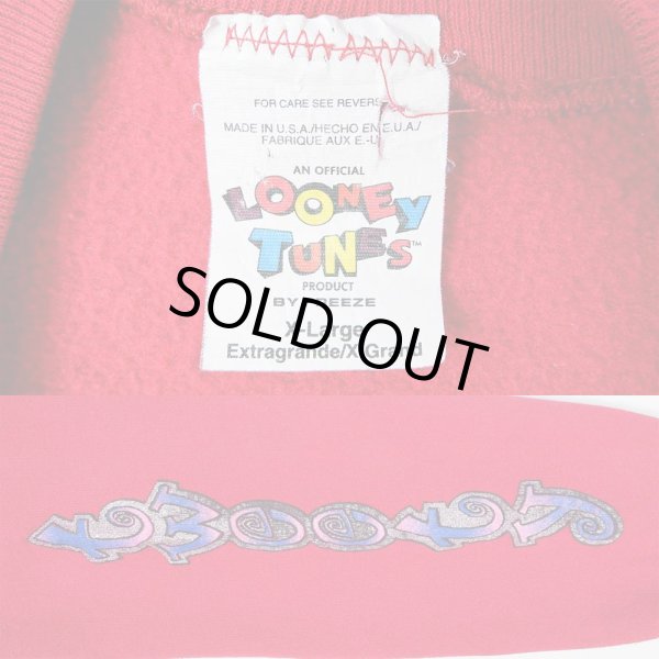 画像2: 90's Looney Tunes キャラクタースウェット "MADE IN USA / 袖プリント" (2)