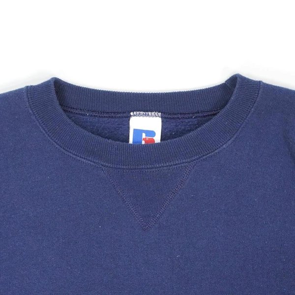 画像4: 90-00's RUSSELL 前V ブランクスウェット "NAVY" (4)