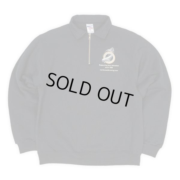 画像1: 00's JERZEES 襟付き ハーフジップスウェット "BLACK" (1)