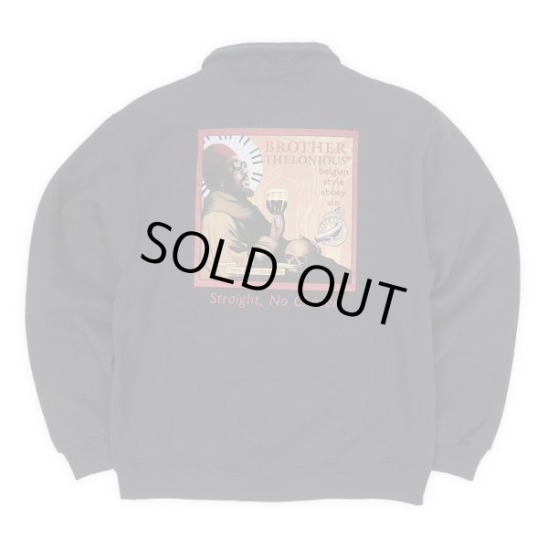 画像2: 00's JERZEES 襟付き ハーフジップスウェット "BLACK" (2)