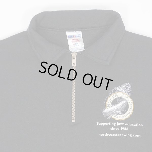 画像4: 00's JERZEES 襟付き ハーフジップスウェット "BLACK" (4)