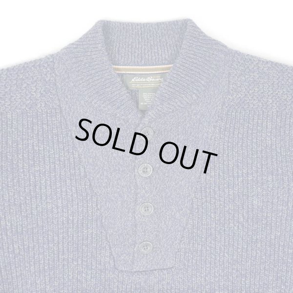 画像3: 00's Eddie Bauer コットン ジープニット "Navy" (3)