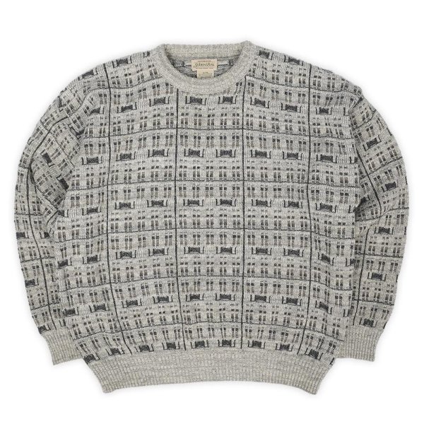 画像1: 90's ST JOHN'S BAY 総柄 コットンニット (1)