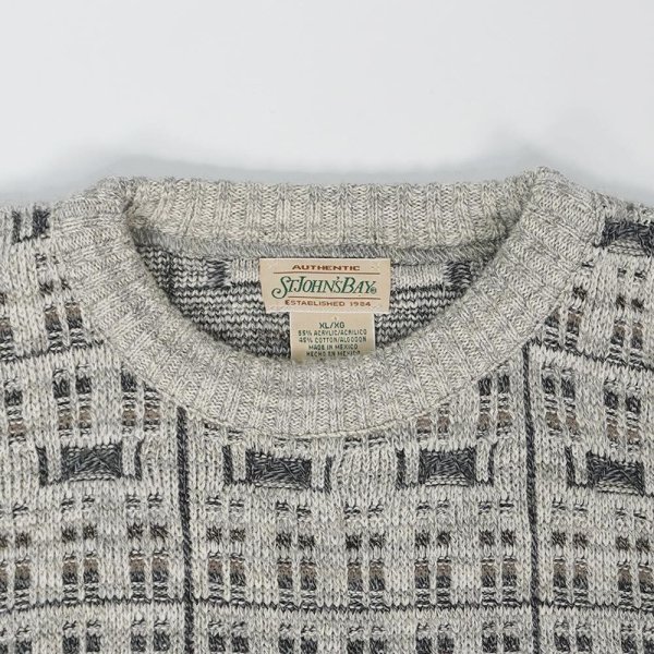画像3: 90's ST JOHN'S BAY 総柄 コットンニット (3)