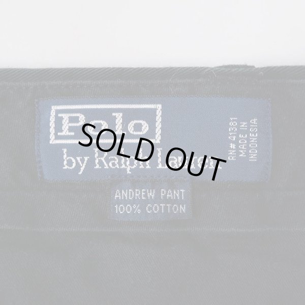 画像4: 90's Polo Ralph Lauren ツータック チノトラウザー "ANDREW PANT / BLACK" (4)